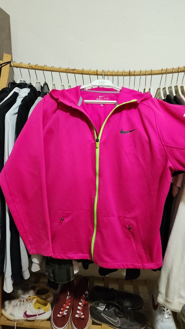 Fermuarlı Pembe Nike Kadın Spor Ceket - Görsel 5