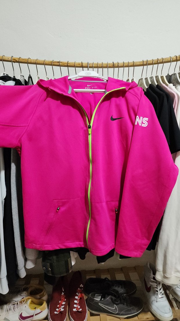 Fermuarlı Pembe Nike Kadın Spor Ceket - Görsel 4