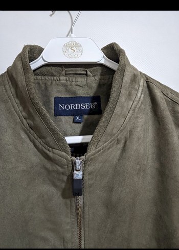 XL haki renk vintage bomber ceket - Görsel 4