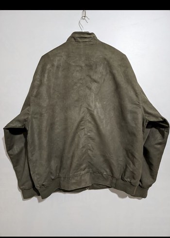 XL haki renk vintage bomber ceket - Görsel 5