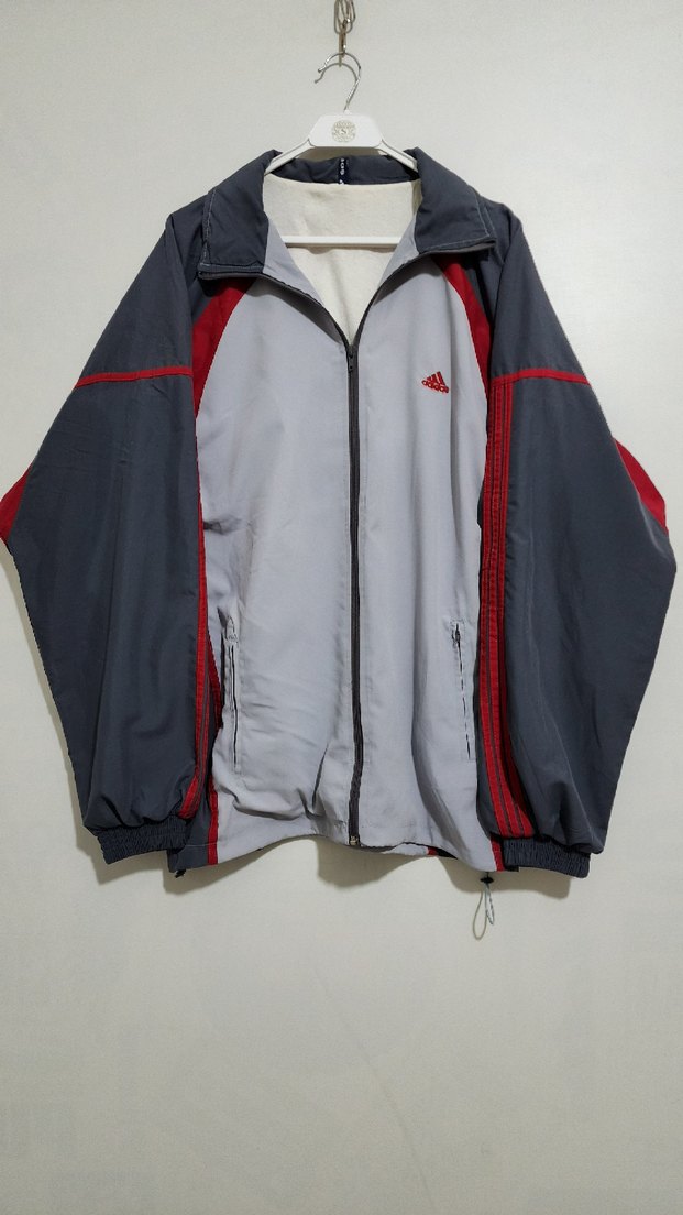 Gri Adidas Fermuarlı Erkek Spor Sweatshirt - Görsel 2