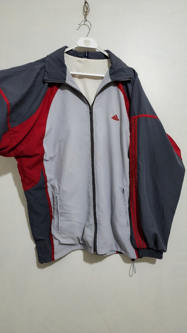 Gri Adidas Fermuarlı Erkek Spor Sweatshirt - Görsel 4