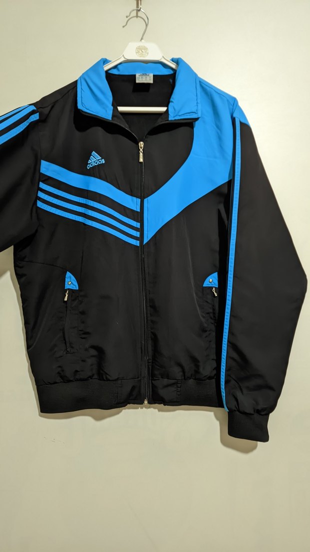 Erkek Siyah Mavi adidas vintage Ceket - Görsel 5