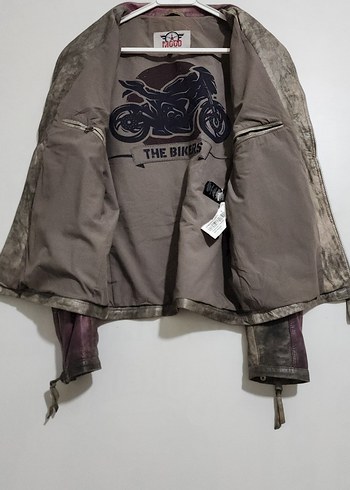 hakiki deri biker motorcu vintage ceket - Görsel 8