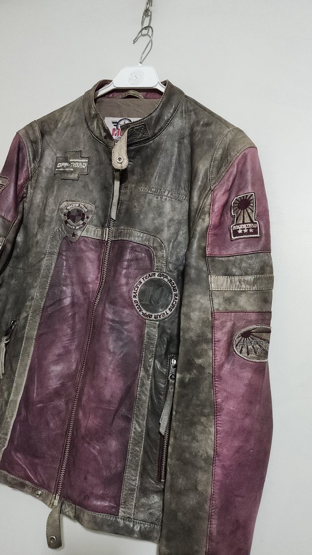 hakiki deri biker motorcu vintage ceket - Görsel 4