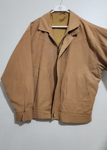 Bej Erkek Süet Ceket, Salaş Kesim, Midi Boy - Görsel 3