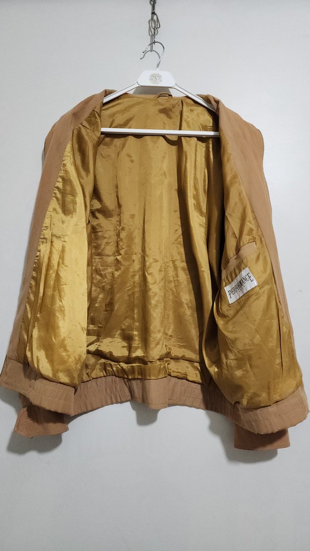 Bej Erkek Süet Ceket, Salaş Kesim, Midi Boy - Görsel 5