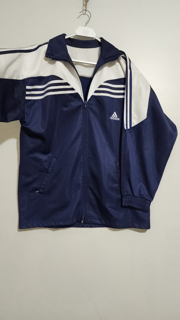 Erkek adidas vintage Lacivert Fermuarlı Spor Ceket - Görsel 4