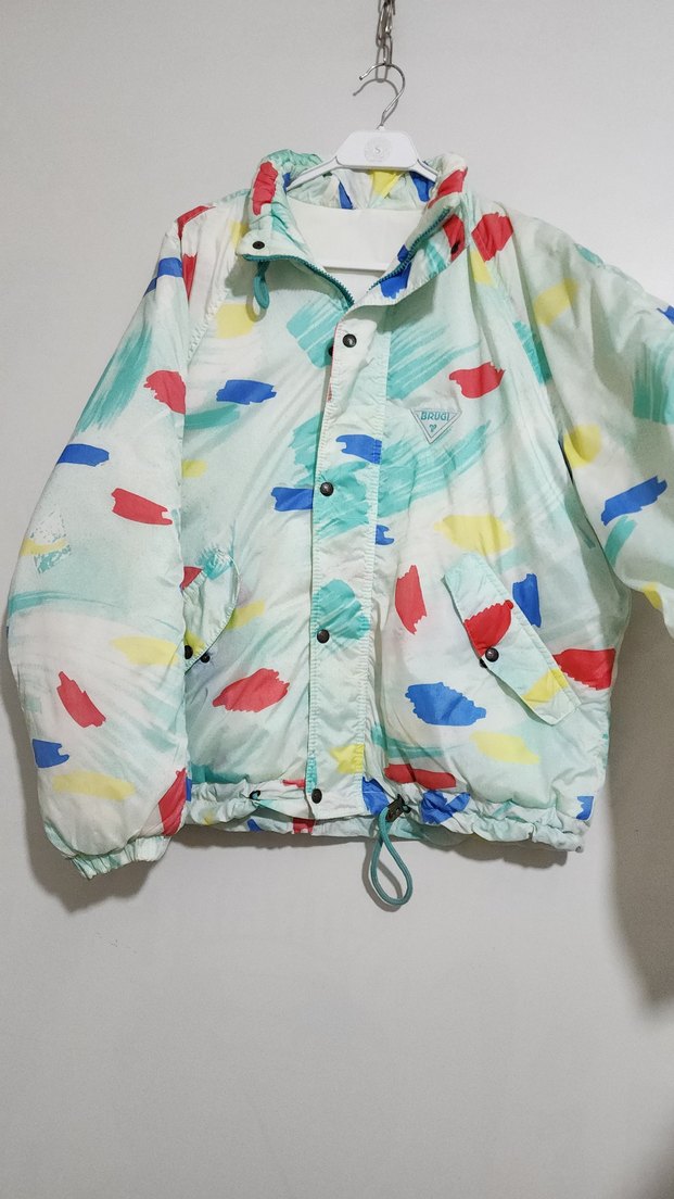 Renkli unisex oversize vintage Mont - Görsel 5