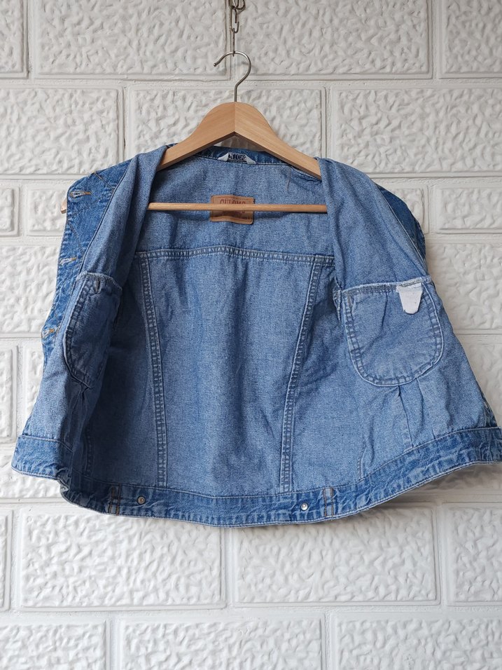 Vintage Güloms Mini Kot Yelek — görsel 4/6