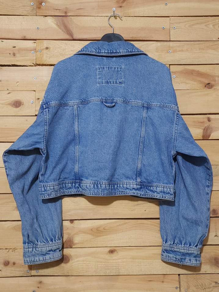 vintage uzun kollu kısa kot ceket — görsel 5/7