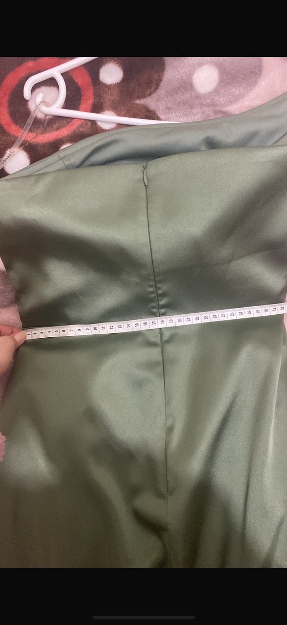 Drapeli Straplez Uzun yeşil Renkli Kadın Abiye - Görsel 5