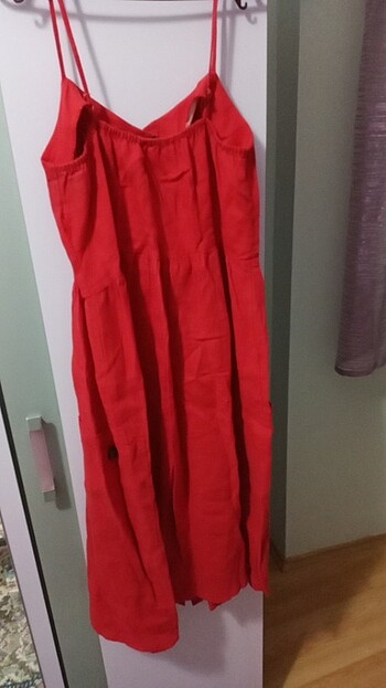 Zara Kırmızı Askılı Elbise 