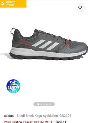 43 Beden Adidas Gri Erkek Spor Ayakkabısı