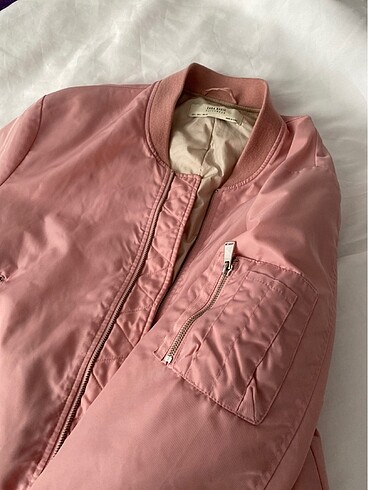 l Beden pembe Renk Zara basic Bomber ceket