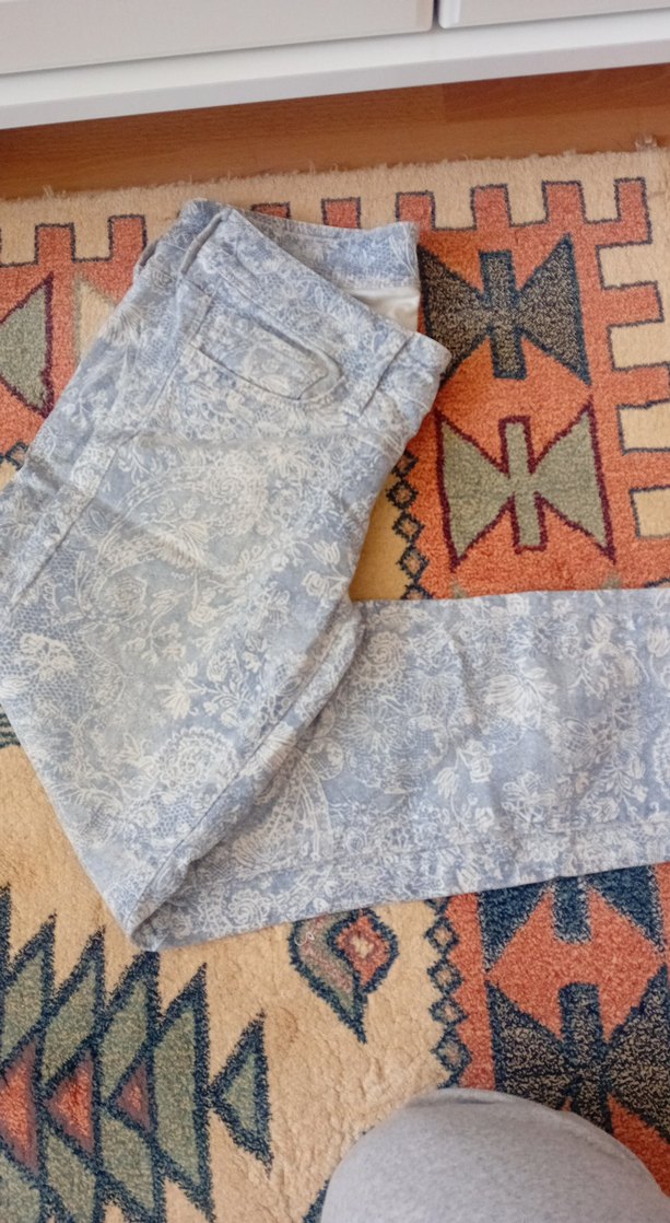 Gri Batik Desenli Kot Pantolon - Görsel 2