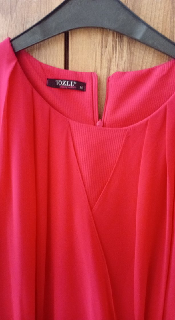 Kemer Detaylı Fuşya Midi Elbise - Görsel 4