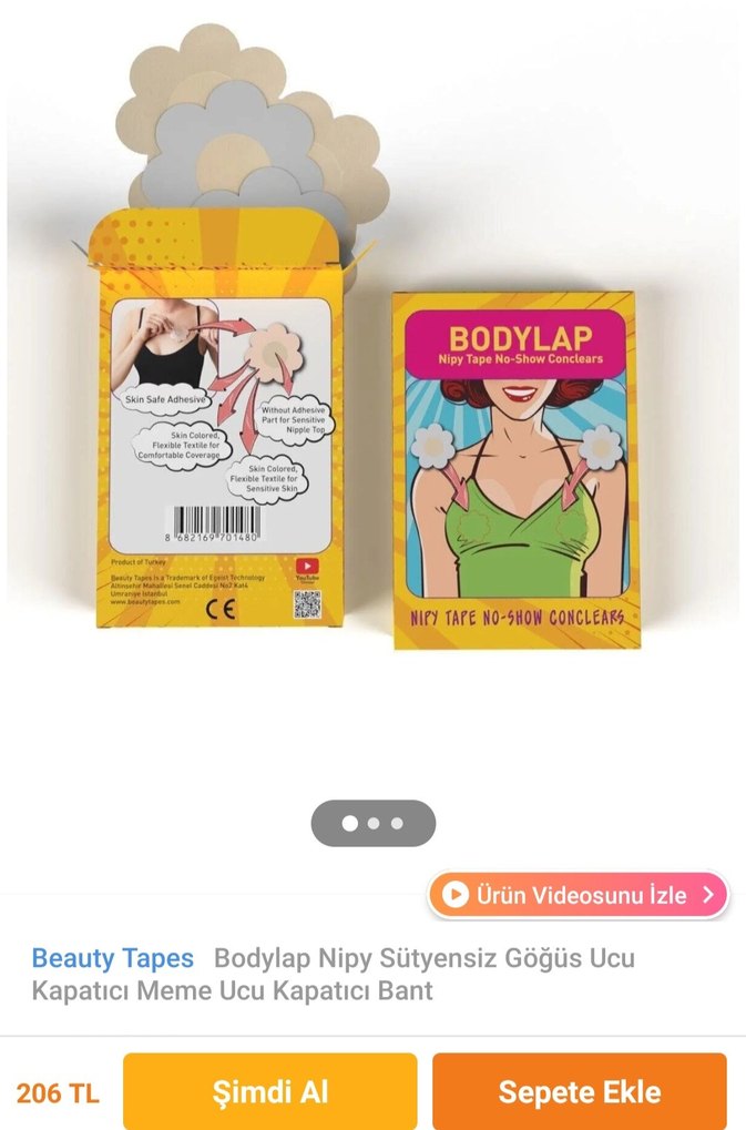 Beauty Tapes Bodylap Nipy Sütyensiz Göğüs Ucu Kapaticı bant - Görsel 5