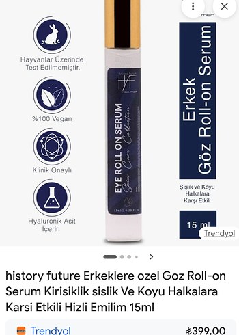 Erkekler için Göz Altı Roll-on Serum - Görsel 5