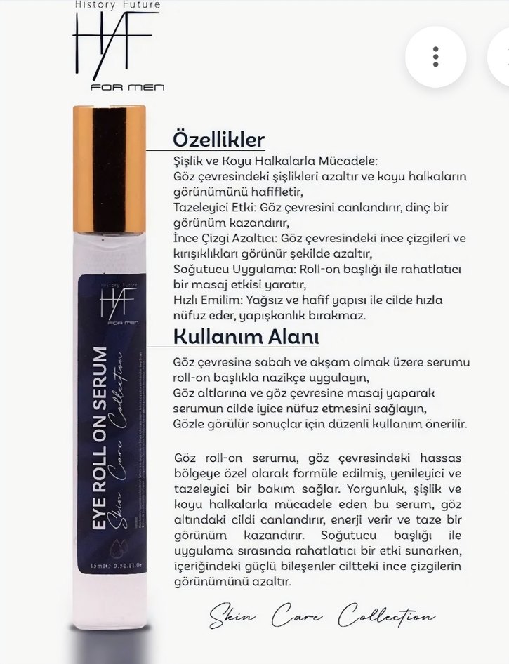 Erkekler için Göz Altı Roll-on Serum - Görsel 2