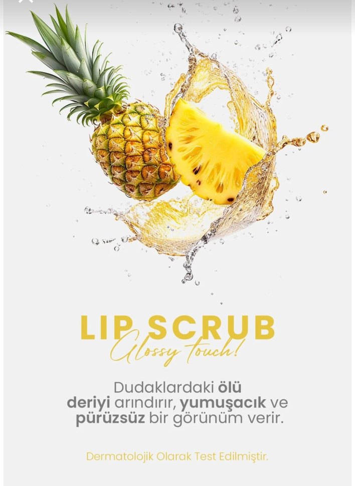 Glossy Touch Dudak Peelingi Ananas Aromalı Pürüzsüz ve lşiltılı - Görsel 4