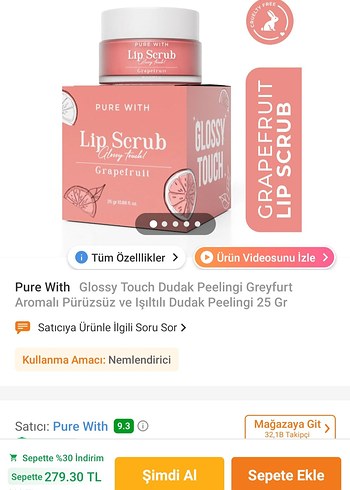 Dudak Peelingi Greyfurt Aromalı Pürüzsüz  Işiltılı Dudak Peeling - Görsel 6