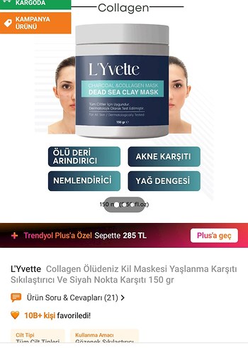 L'Yvette Collagen Ölüdeniz Kil Maskesi Yaşlanma Sıkılastırıcı - Görsel 4