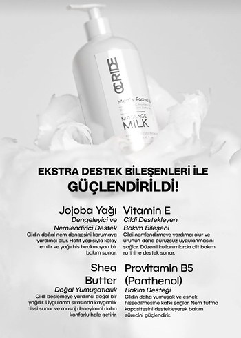 ocride Men's Erkek Masaj Sütü. Nemlendirici Bakım Masaj Yağı - Görsel 3