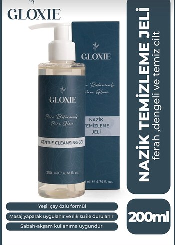Gloxie Yesil Çay Özlü Nazik Yüz Temizleme Jeli Arındıran Dengele - Görsel 4