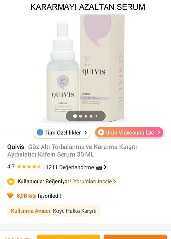 Quivis Kafein göz Serumu Kadınlar İçin - Görsel 7