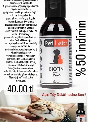 Kedi köpek tüy dökülme karşıtı damla
