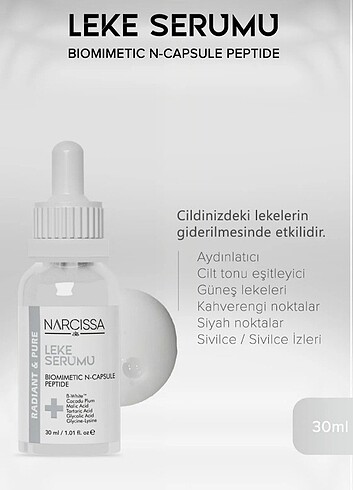 Narcissa Leke Serumu - Aydınlaticı Ve Cilt Tonu Eşitleyici 30 ml