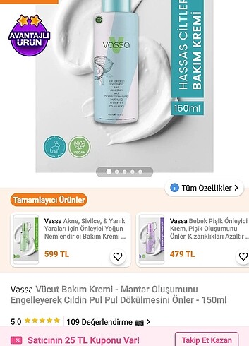 Vassa Vücut Bakım Kremi - Mantar Oluşumunu
Engelleyerek Cildin P - Görsel 6