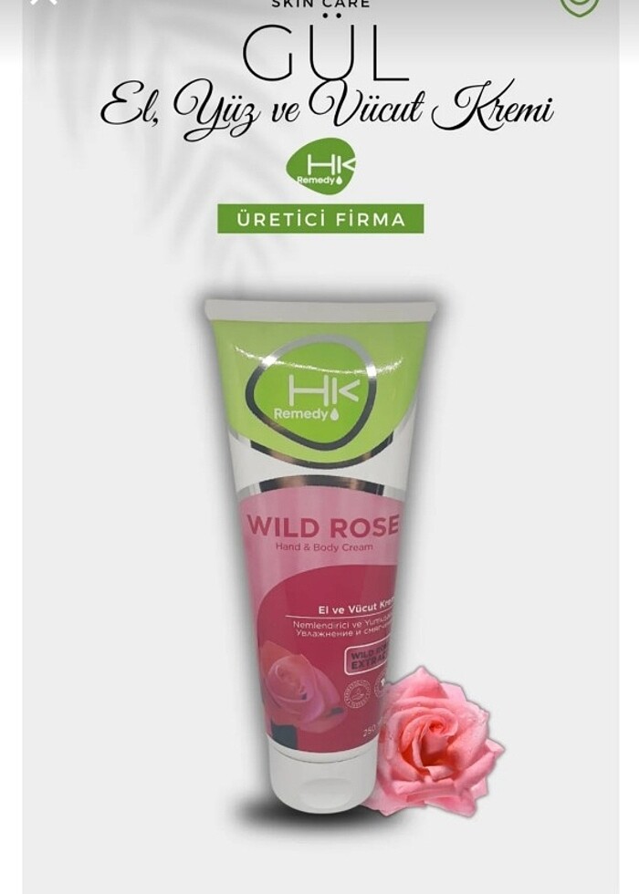 HK Remedy Gül El Yüz ve Vücut Kremi 250 ml - Görsel 2