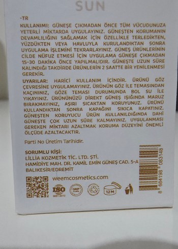 weem Spf 50 Yağsiz Ton Eşitleyici,Leke Karşitı Güneş Kremi 50 ml - Görsel 8