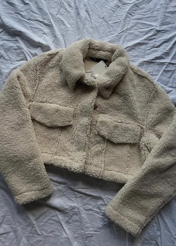 Bej Peluş Mont Ceket