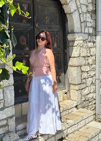 s Beden Pembe Kemerli ZARA Yelek