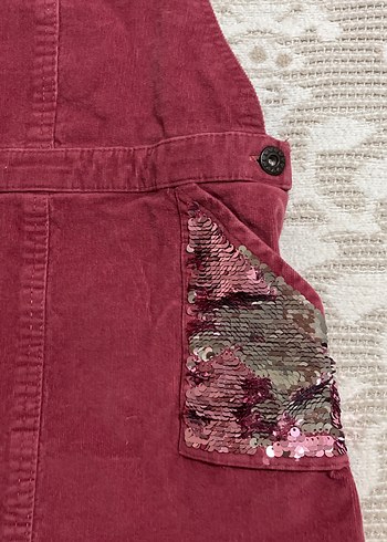 Bordo Kız Çocuk Askılı Elbise - Görsel 3