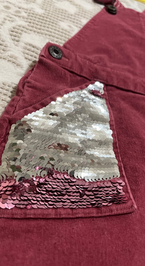 Bordo Kız Çocuk Askılı Elbise - Görsel 4