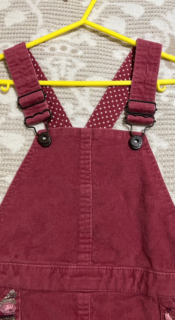 Bordo Kız Çocuk Askılı Elbise - Görsel 2