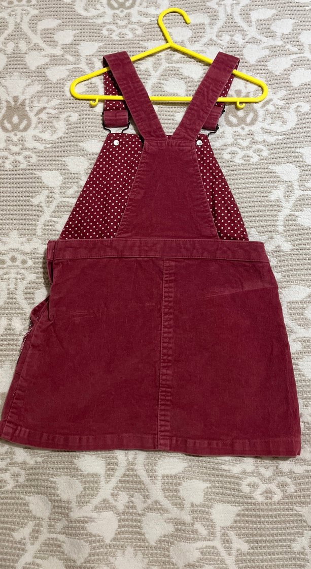 Bordo Kız Çocuk Askılı Elbise - Görsel 5