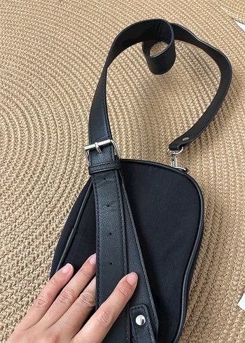 Beden siyah Renk Siyah Minimalist Kadın Bel Çantası