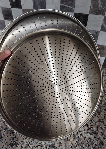 Schafer Gri Delikli Pizza Tepsisi 2'li Set