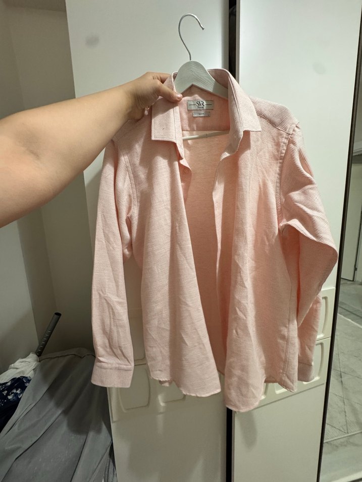 Pembe Keten Düğmeli Kadın Gömlek - Görsel 2