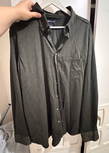 Gri Uzun Kollu Düğmeli Erkek Gömlek - Görsel 3