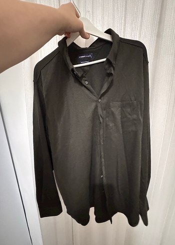 Gri Uzun Kollu Düğmeli Erkek Gömlek - Görsel 4