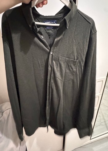 Gri Uzun Kollu Düğmeli Erkek Gömlek - Görsel 2