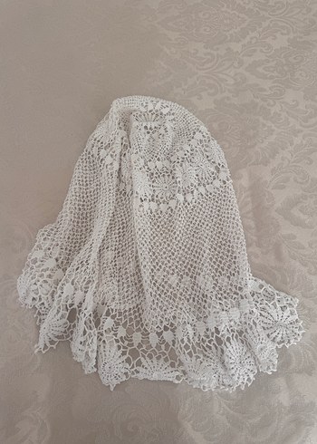 Beyaz El Örgüsü Bohem Dantel Şal 2 adet - Görsel 5