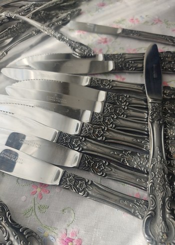 Beden stanless damgalı Vintage Desenli Çatal Kaşık Bıçak Seti
