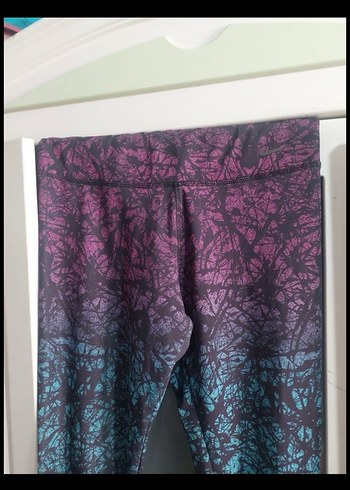 Kadın Mor Siyah Batik Desenli Spor Tayt - Görsel 2